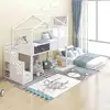 Creative Kids Mini Loft Bed with Storage Stairs & Play Area House Bunk Beds 3
