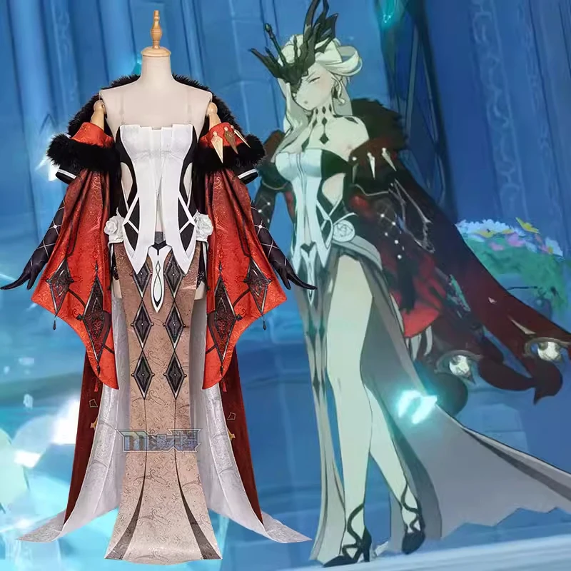 

La Signora Cosplay Suit Game Genshin Impact Rosalyne-Kruzchka Lohefalter Cos Costume Role Play Clothing Carnival Party Outfit