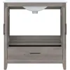 Bathroom Vanity with Sink in Driftwood Gray Bath Room Ceramic and Wood Storage Solution for Powder Room  bathroom sink cabinet 6