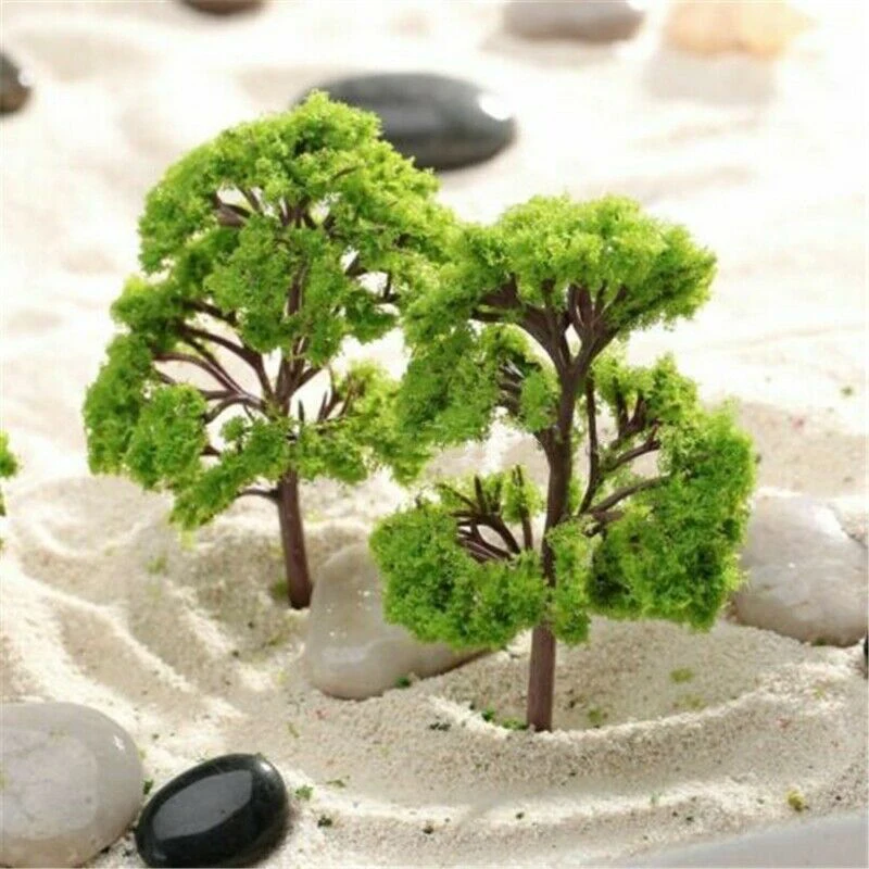 Model Trees 10Pcs 4CM Train Railroad Layout Diorama Wargame Scenery Miniature Tree Decoration Building Landscape Accessories