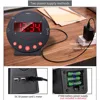 TS-BC600 Loud Vibrating Alarm Clock With Bed Shaker Flash Light Brightness Adjustable Black Dual Alarm Setting USB LED Display 1