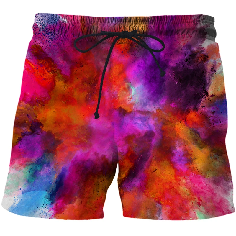 mens casual shorts Men's Speckled tie dye pattern Beach Shorts 3D Pattern Boardshorts Men/Women Short Pants Swimwear Men Board Shorts Shorts Casual black casual shorts