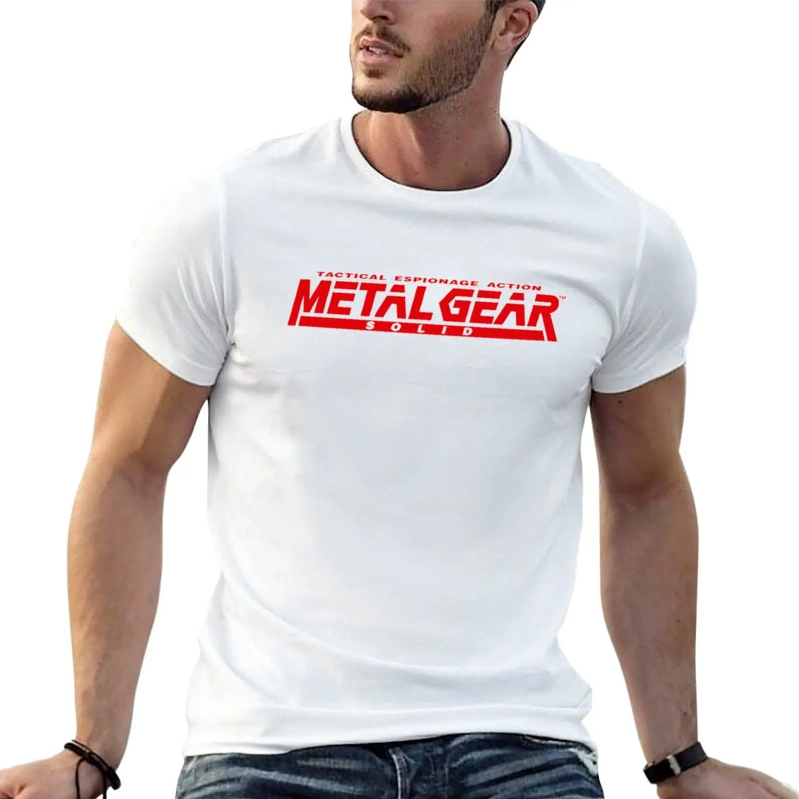 

New Metal Gear Solid Logo T-Shirt vintage clothes Short sleeve t shirts for men cotton
