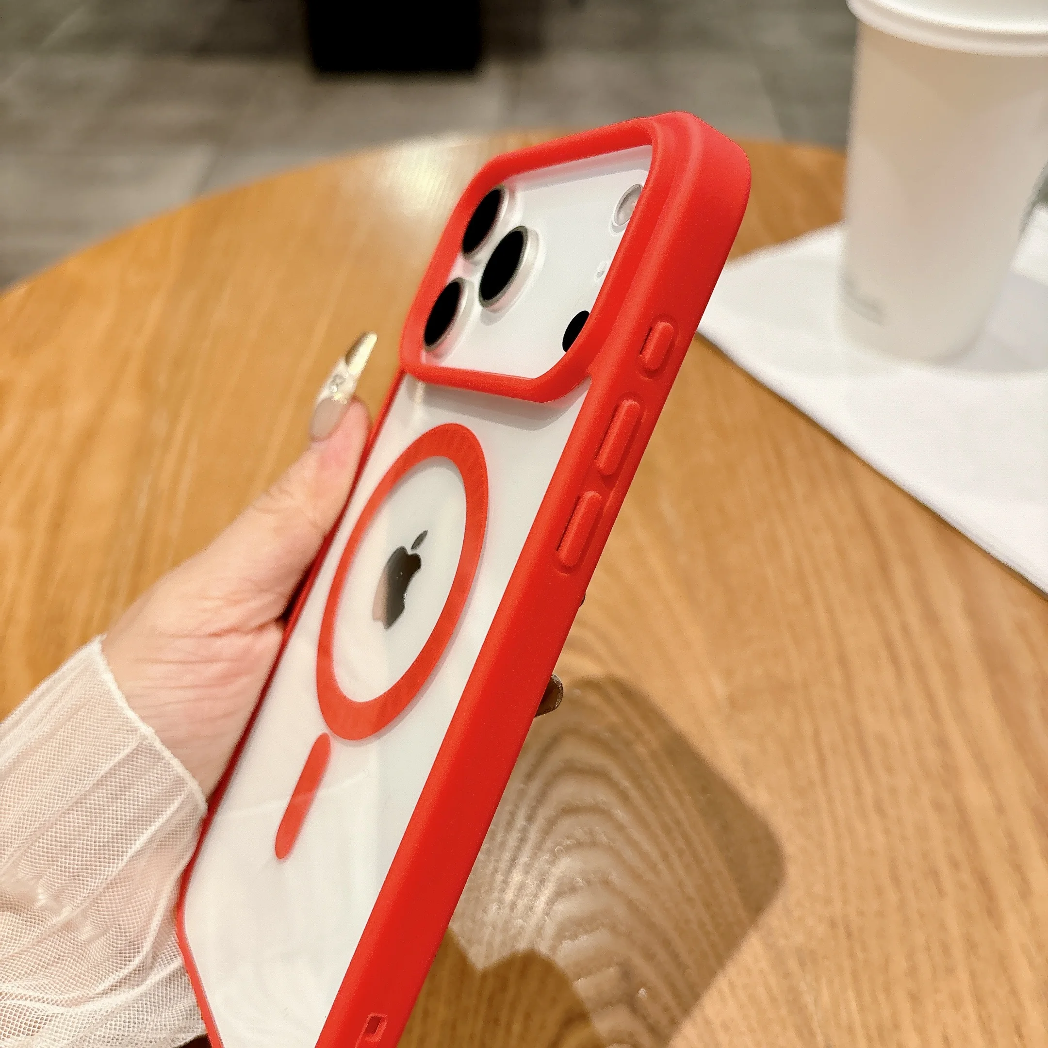 Magnetic Clear Acrylic Hard Case with Wireless Charging Compatibility