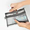 Simple Transparent Mesh Pencil Case Storage Student Pencil Bag Large Capacity Pouches Stationery Cosmetic Bags