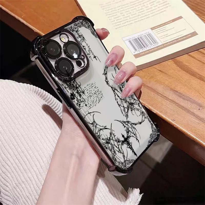 Elegant Dark Gothic Cross Mark Phone Case – Fashionable Protective Cover