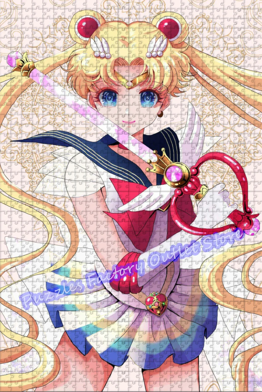 Jigsaw Puzzles Sailor Moon Cartoon Superhero 300/500/1000 Pieces Anime Print 300/500/1000 Pieces Puzzle for Kids Toys Gifts 2