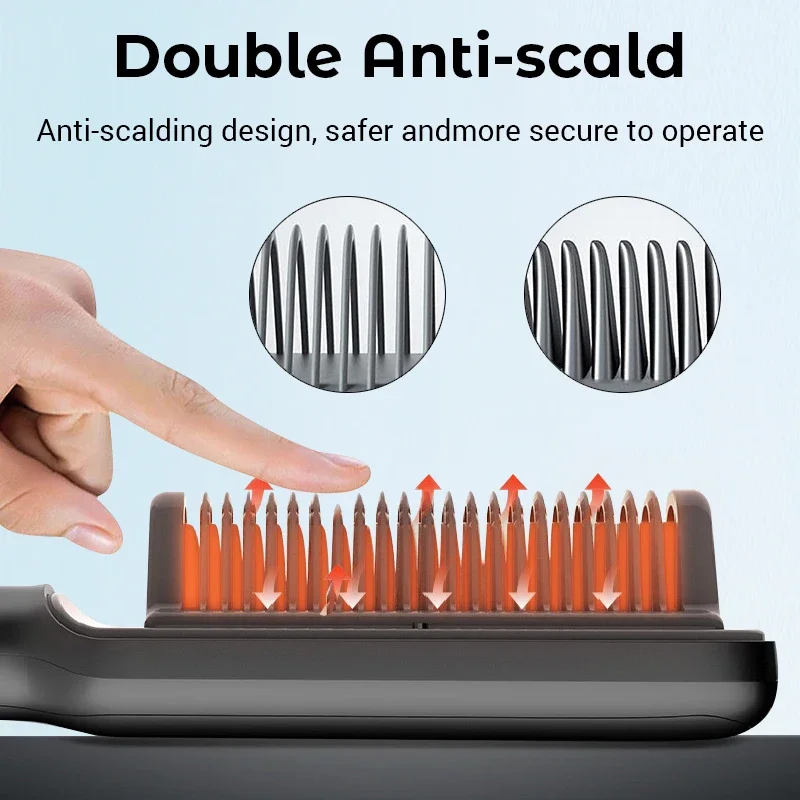 Professional Negative Ion Hair Straightener Hot Sale Mini Hair Straightener Hot Comb Customized Hairs Styling Tools Hairs Brush 6