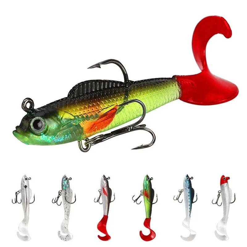6PCS 9g Artificial Bait Silicone Lures for Fishing Supplies New Wobblers Soft Lure Wobbler  Sports Entertainment Tools Goods