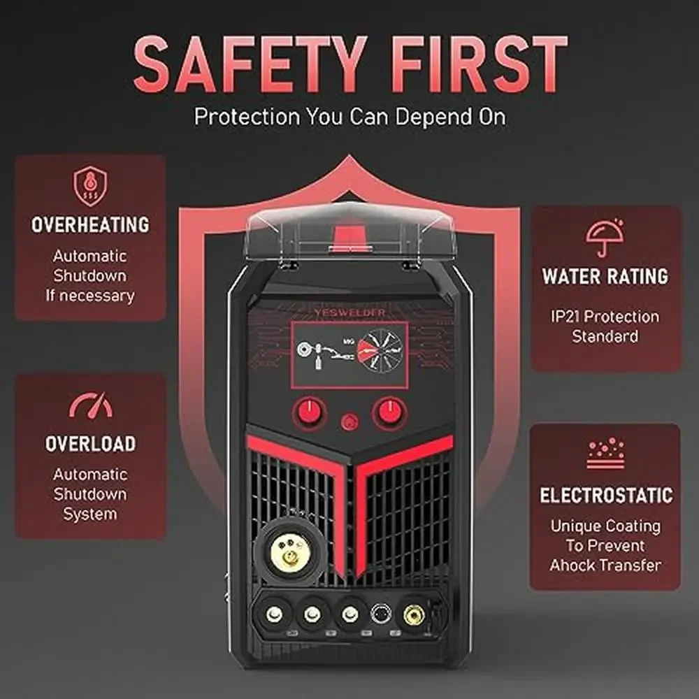 Plasma Cutter Welder Combo 5-in-1 Multi Process Welding Machine MP200 Gas MIG/Gasless MIG/Lift TIG/Stick/CUT Ideal Various 4