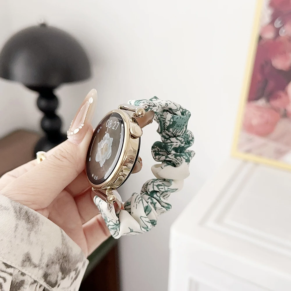 Stylish Stretch Fabric Scrunchies Watch Band - Quick Release Wristband