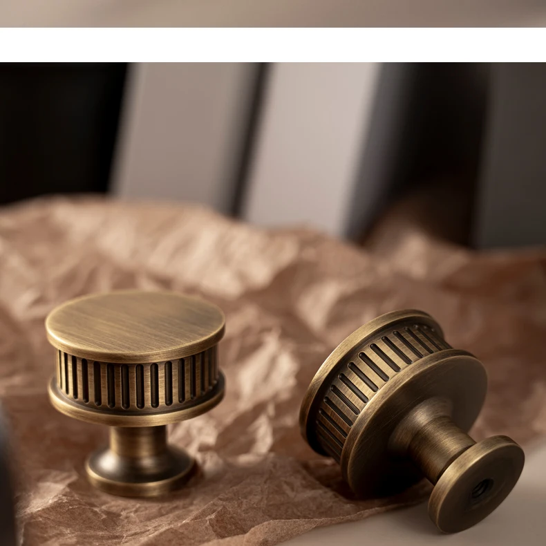 kitchen cabinet handle antique brass ribbed pull