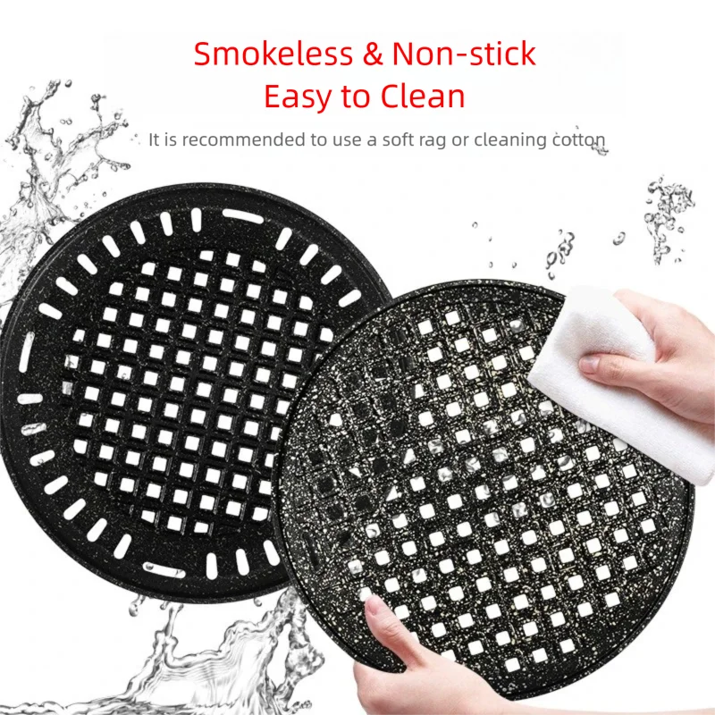 Korean Meat Triple Plate Charcoal Barbecue Grill Circular Beehive Non-stick Coated Sten 295 330 Carbon Plate for BBQ Outdoor