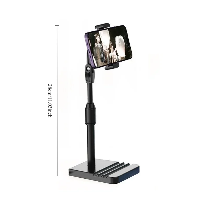 Disc Free Retractable 360 Degree Rotating Cell Phone Lazy Stand Multifunctional Dual-camera Live Cell Phone Tablet Stand Solid