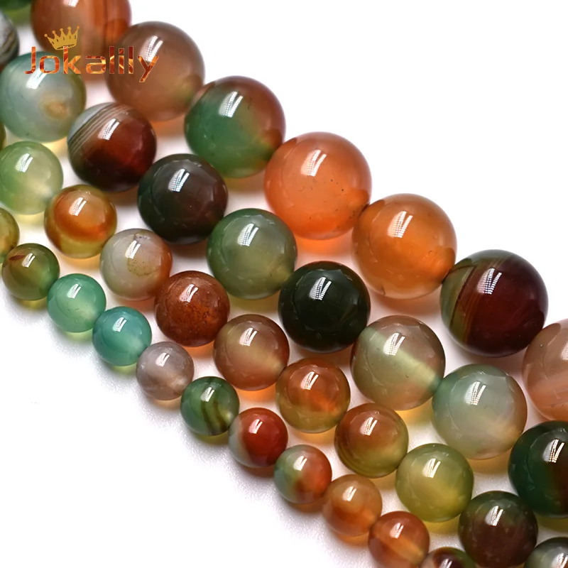 

Natural Peacock Agates Beads For Jewelry Making Round Loose Smooth Stone Beads Diy Charms Bracelet Accessories 15" 4 6 8 10 12mm