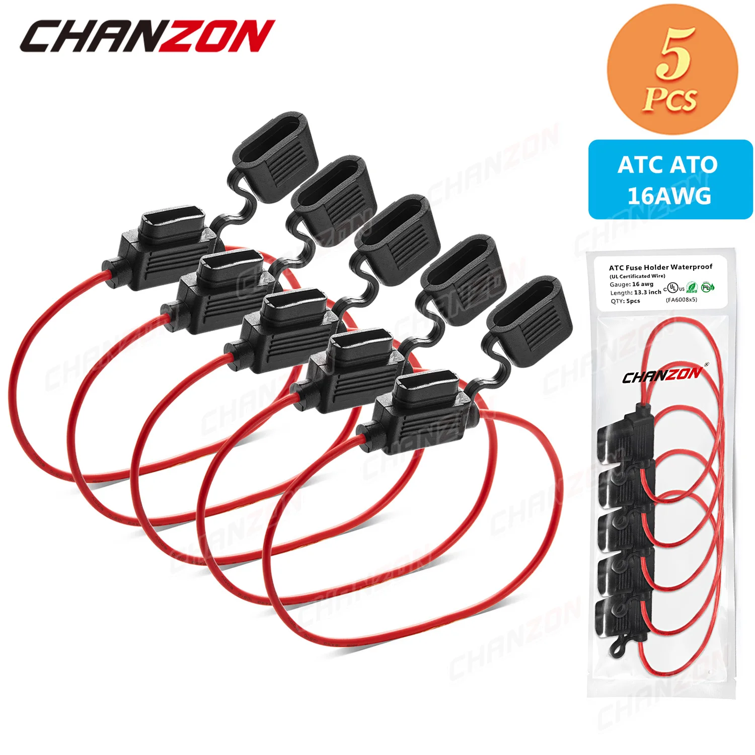 5 Pz 32V 16 Awg Auto Car Blade In Linea Tipi Atc Ato Fusibile Supporto Impermeabile Case Motor Tap Blow Blo 12V Wire Cutoff Switch Socket