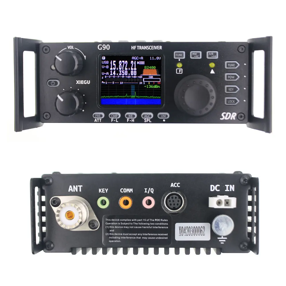 アマチュア無線xiegug90 hfトランシーバー20w ssb/cw/am/fm 0.5-30mhz sdr構造 (自動アンテナ内蔵)  AliExpress