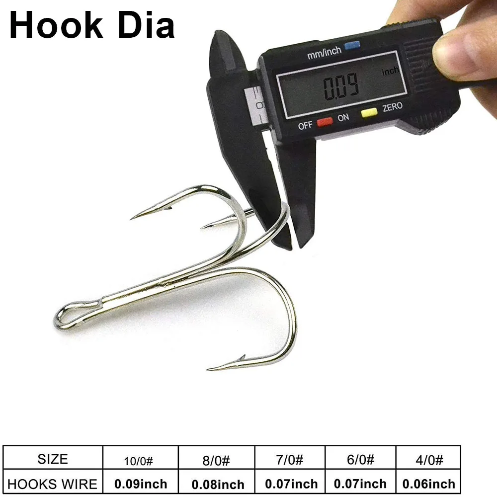 Treble Hooks Saltwater Fishing Large Size Big Game Triple Hooks