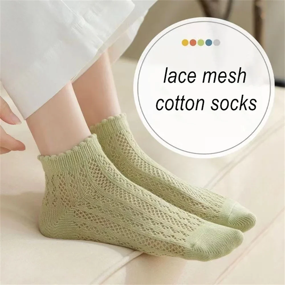 Women Cotton Breathable Low Cut Ankle Socks 5Pair Spring Summer Autumn Casual Lady Girls Solid Color Comfortable Short Socks