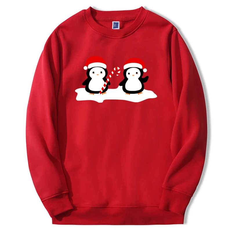 

New Hoodies Christmas Penguins Are So Cute Casual Long Sleeve Clothes Sportswear Hip Hop Casual Sweatshirt Fleece Sudaderas