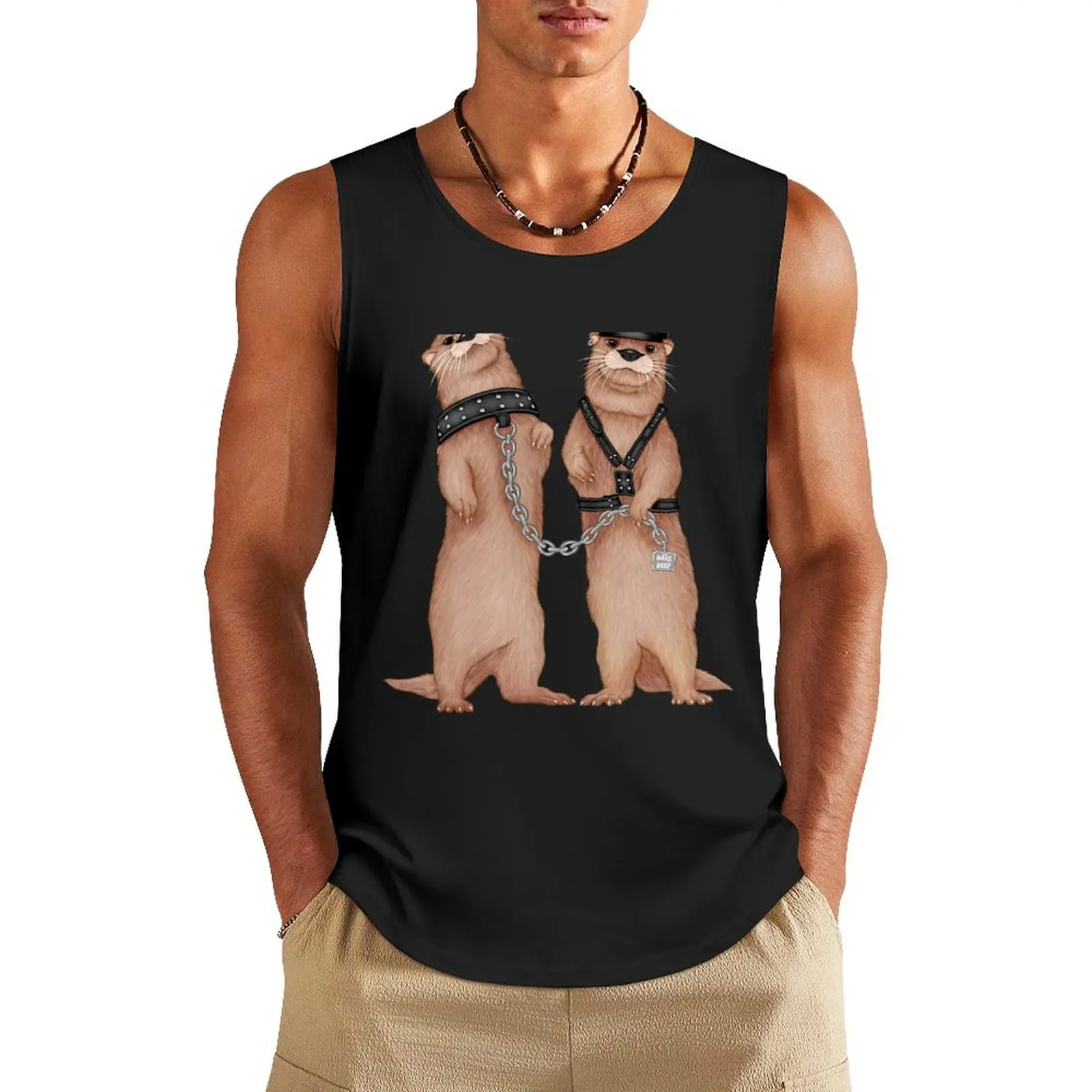 

Kinky Otters Tank Top Bodybuilding clothing man t shirt gym gym t-shirts Men's fitness t-shirt