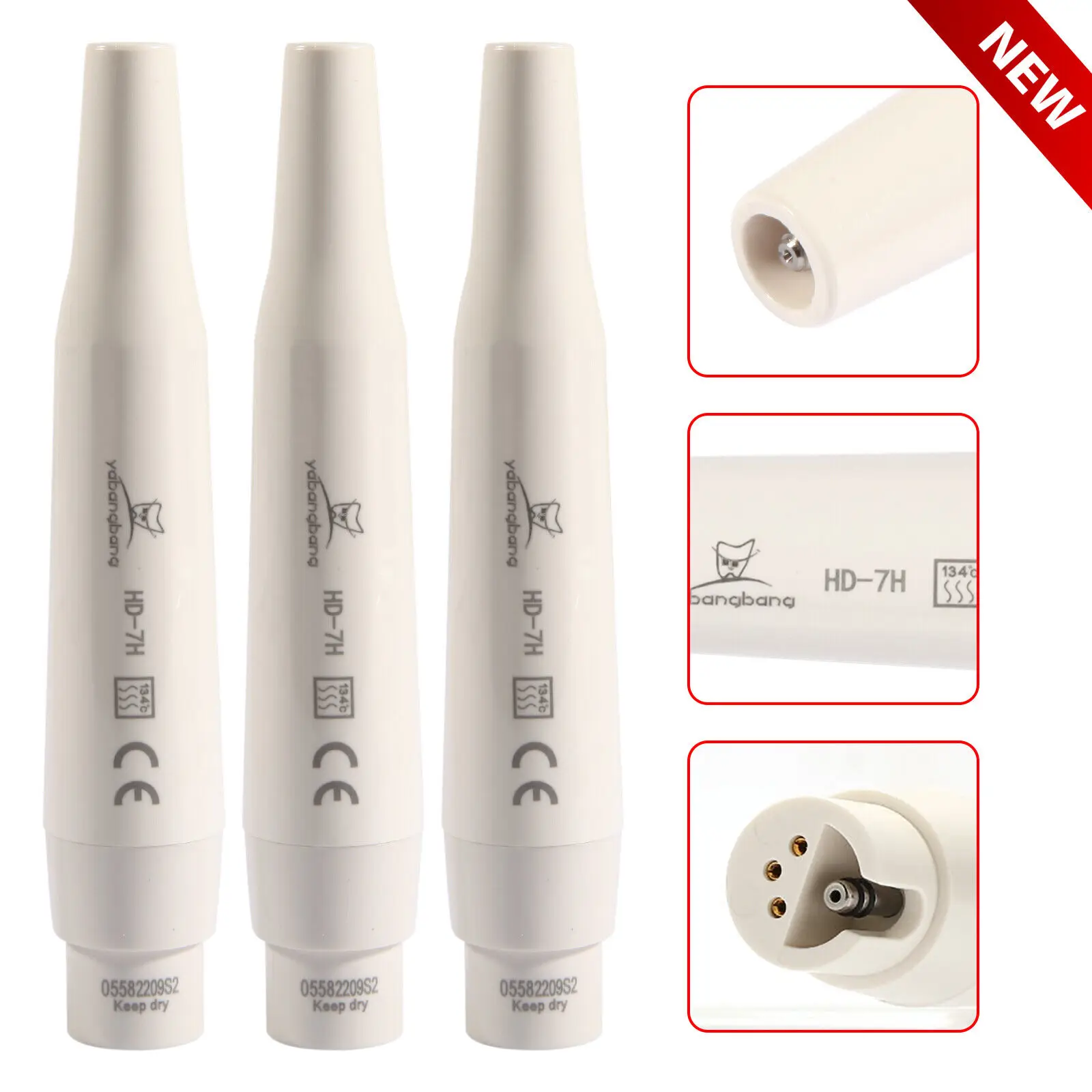 

3PCS Dental Piezo Ultrasonic Scaler Handpiece Compatible With SATELEC DTE Tips