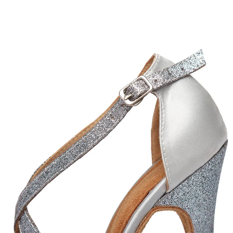 DKZSYIM Women Latin Dance Shoes Silk Pratice Dance Shoes Comfortable Ballroom Dancing Soft sole High Heels Wholesal