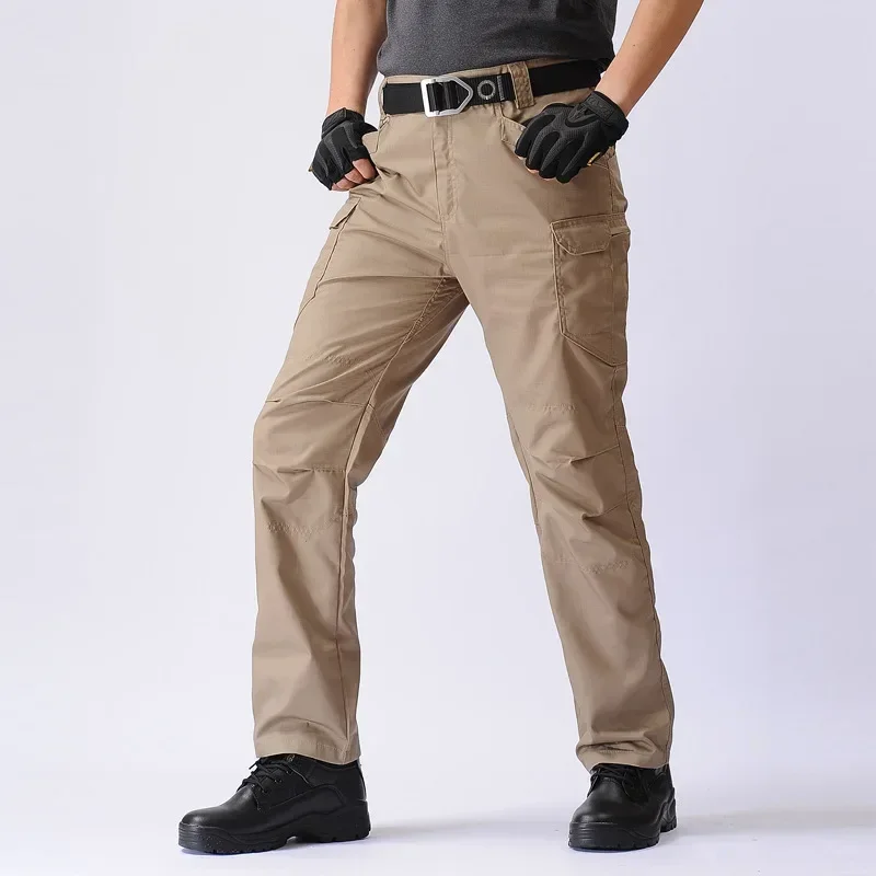 Spring Autumn Male High Waist Loose Casual Tactical Cargo Pants Hombre Chic Pockets Oversized Straight Trousers Men's Clothing
