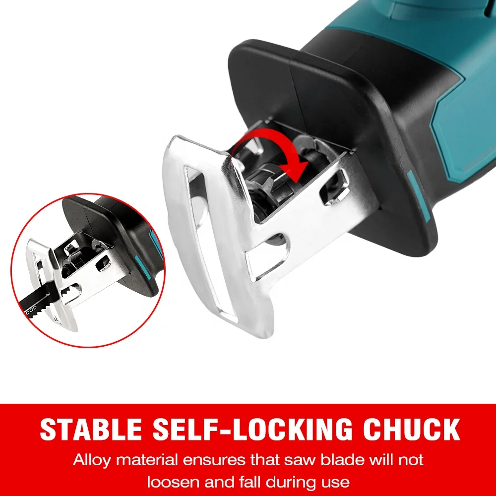 브러시리스 무선 전기 왕복 톱 전기 톱 Makita 18V 배터리 용 가변 속도 금속 목재 절단 도구