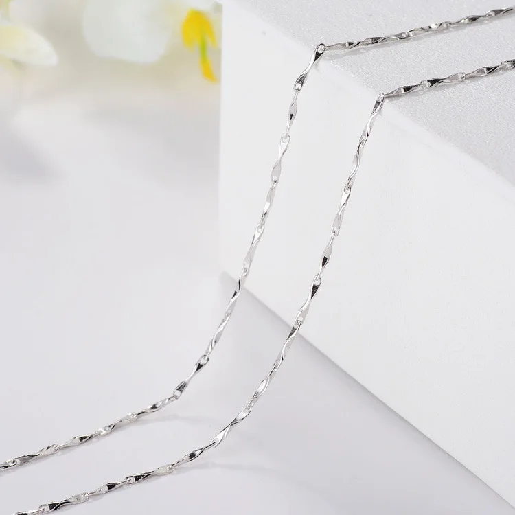 

DIWENFU Bijoux Femme 45cm 925 Sterling Silver Necklace Collares Mujer Chain Jewelry necklace