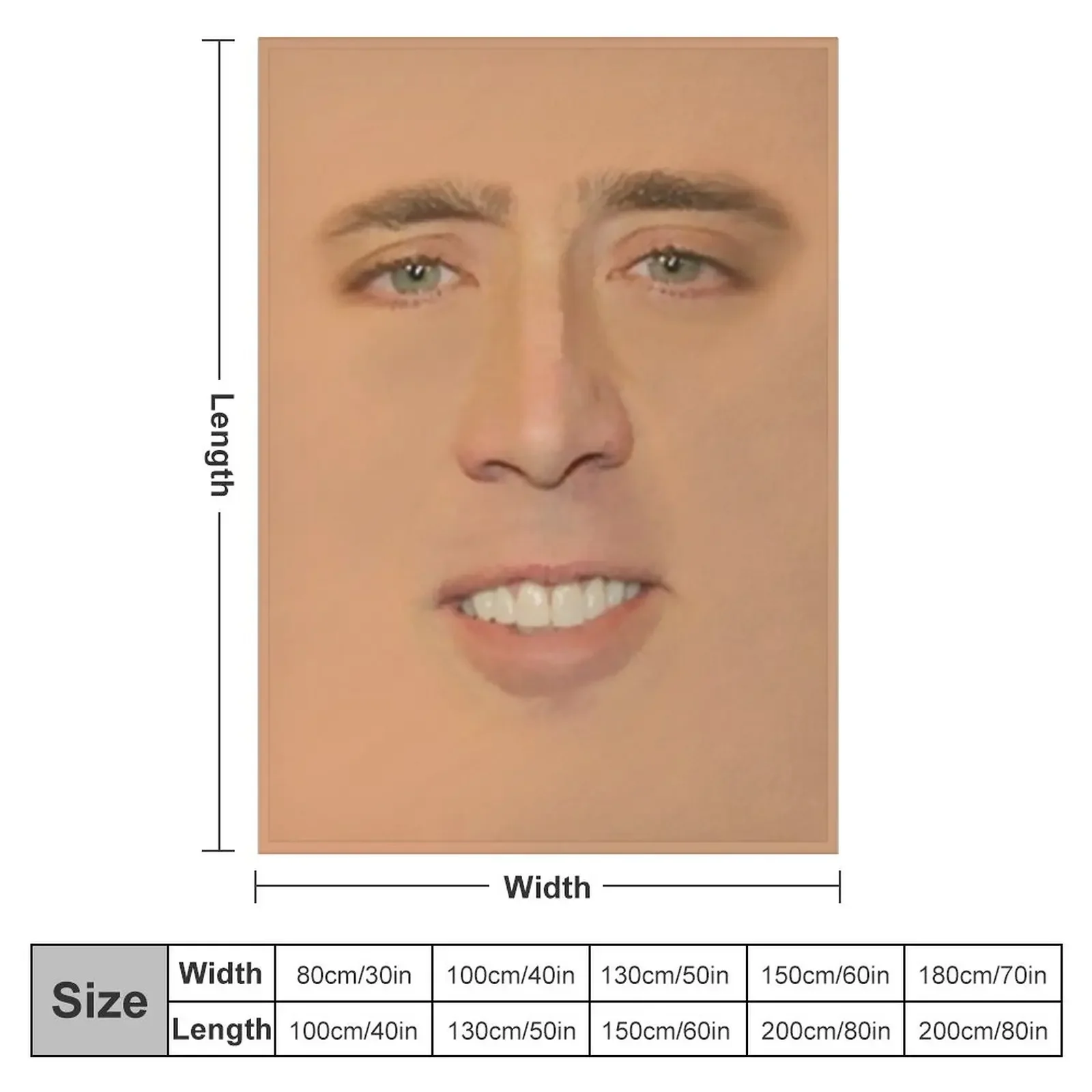 Nicolas cage Giant Face Throw Blanket Loose Blanket Blankets Sofas Of Decoration Picnic Blanket For Sofa Thin 2
