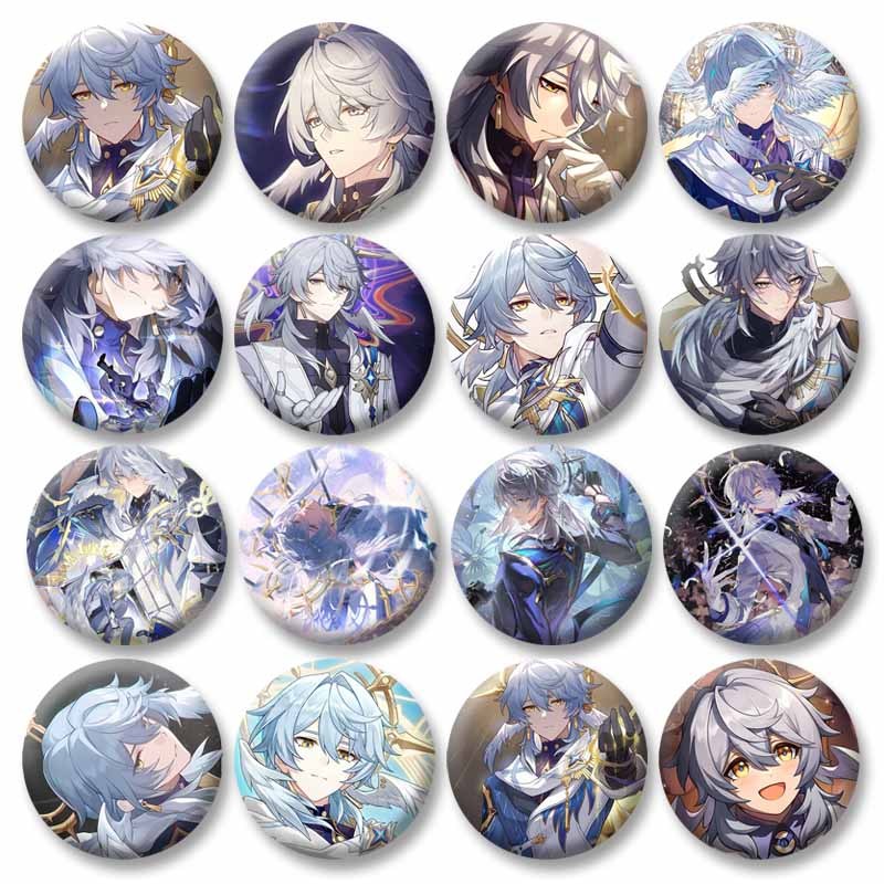 Game Honkai Star Rail Sunday Round Brooch on Clothes DIY Tinplate Soft Button Pin for Backpack Cute Cartoon Badge Accessories