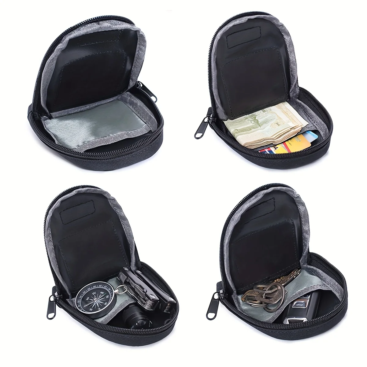 Mini-Taillen-Kopfhörertasche – Outdoor-Sport, Laufen, lässig, Schlüsselhalter, Münzen-Essentials-Organizer – Detail 8