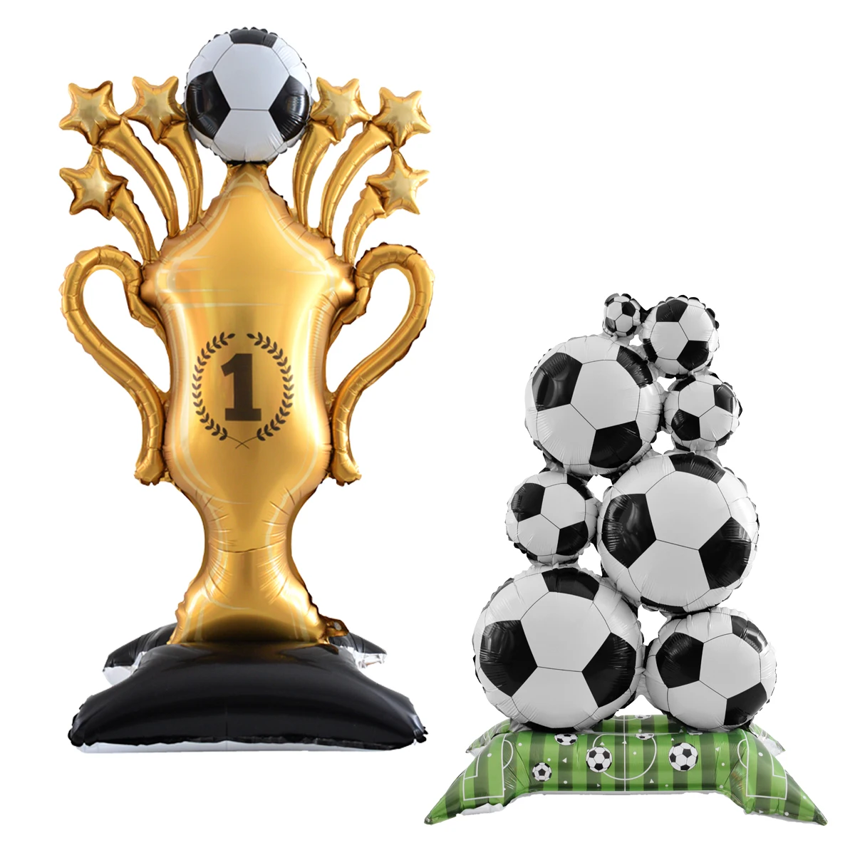 59inch Stand Pedestal Football Trophy Shape Foil Balloons Soccer Cup Balloon Birthday Football Theme Party Decorations - Image 5