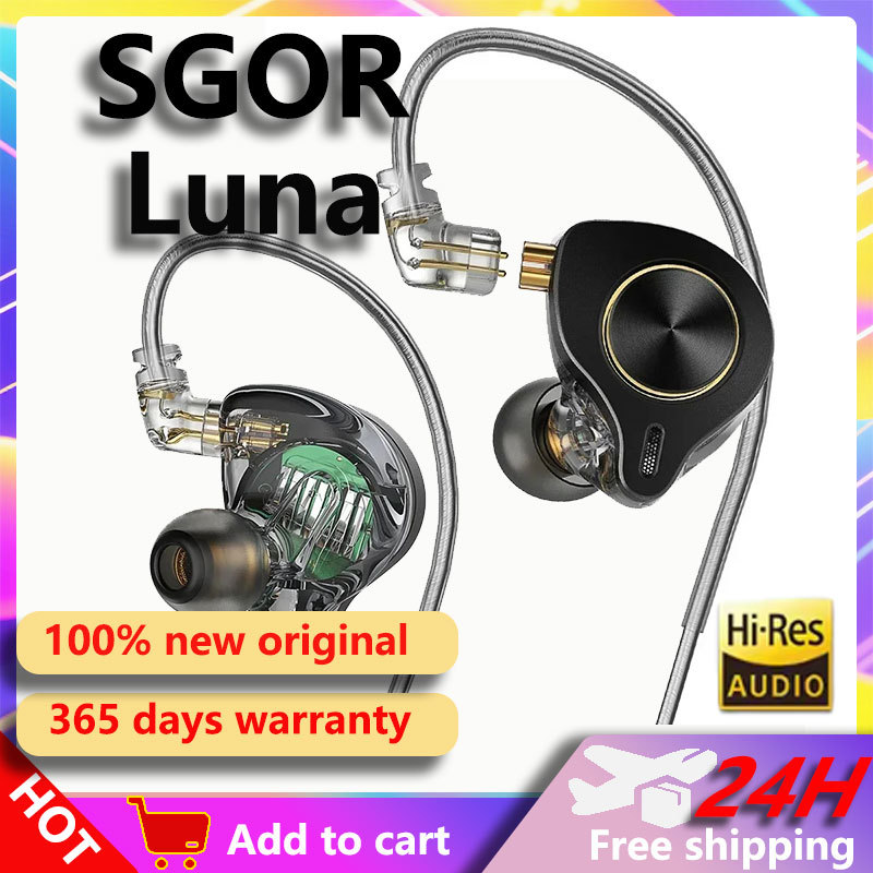 SGOR LUNA 13.5MM Planar Driver Best HiFi In Ear Wired Earphones Music Bass DJ Monitor Headphones Earbuds with Type C + 3.5mm