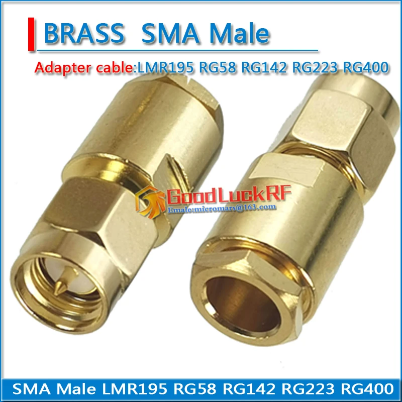 1X Pcs Connettore SMA Morsetto spina Maschio A Saldare per LMR195 RG58 RG142 RG223 RG400 Cavo Coassiale In Ottone Placcato ORO Dritto RF SIM Card E Adattatori