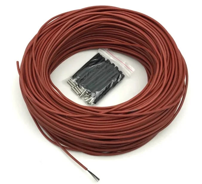 Upgrade Silicone Rubber Jacket Carbon Fiber Heating Wire Warm Floor Cable 33 Ohm/m 3 Mm