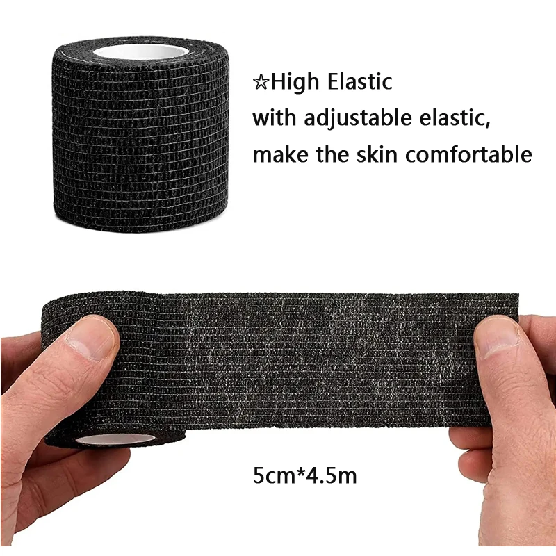 5pcs Tattoo Grip Tape Bandage Cover Wraps Nonwoven Waterproof Self Adhesive Finger Protection Tattoo Accessories