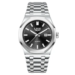 Elegant Gold Quartz Women's Watch - Luminous, Waterproof, Date Display, and Steel Chronograph Design (Silver black)