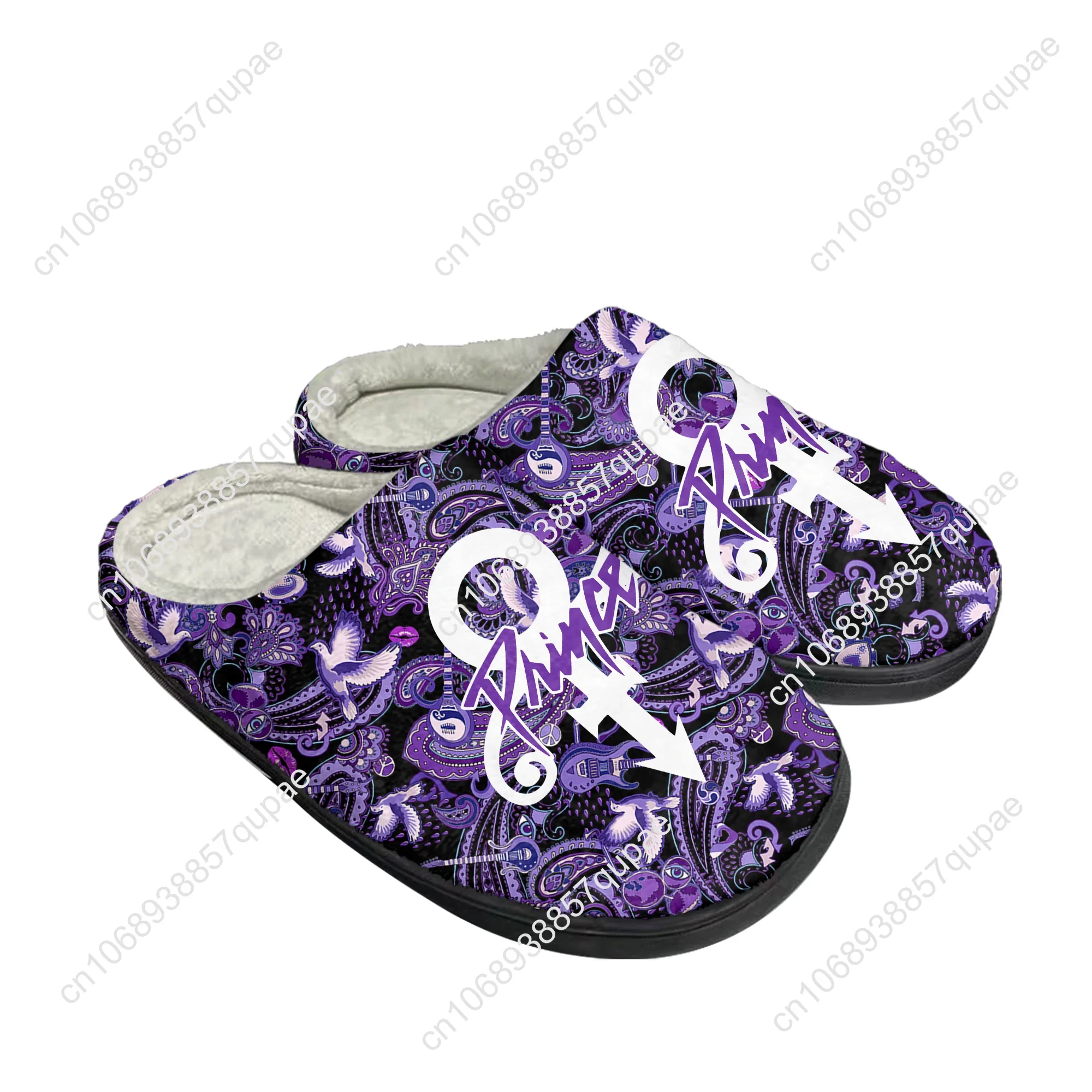 Prince Rogers Nelson Singer Home Cotton Custom Slippers Mens Womens Sandals Plush Casual Keep Warm Shoes Couple Thermal Slipper
