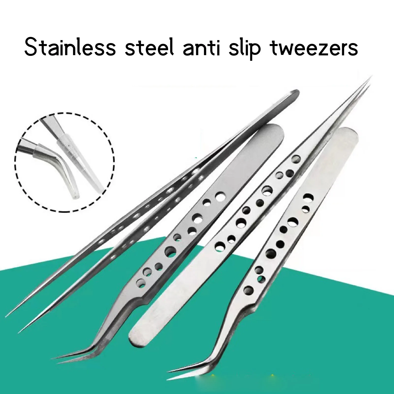 HeavyDutyThickenedStainlessSteelTweezersPerfectAlignmentGrip
