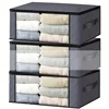 Foldable PVC Window Storage Bags, 3-Layer Non-Woven Fabric No Handles, Zipper Closure Transparent Clothes and Blanket Organizer 1