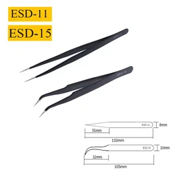 Precision Antistatic Stainless Steel Tweezers Set for Electronics and Craft Repair