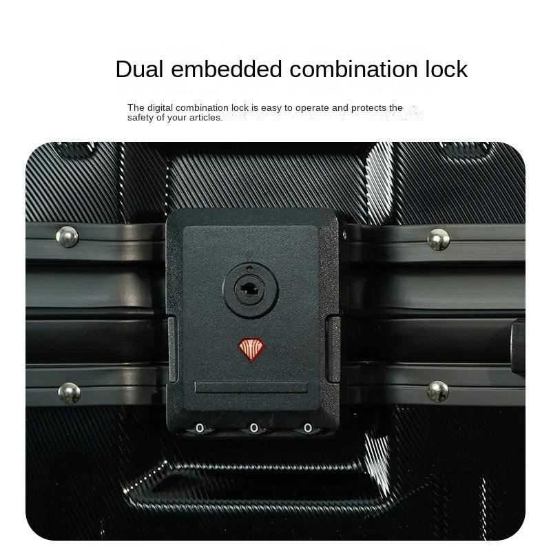 Suitcase Aluminum Frame Luggage Retro Men's Trolley Case 20inch boarding box suitcases on wheels Women's bags for travel luggage