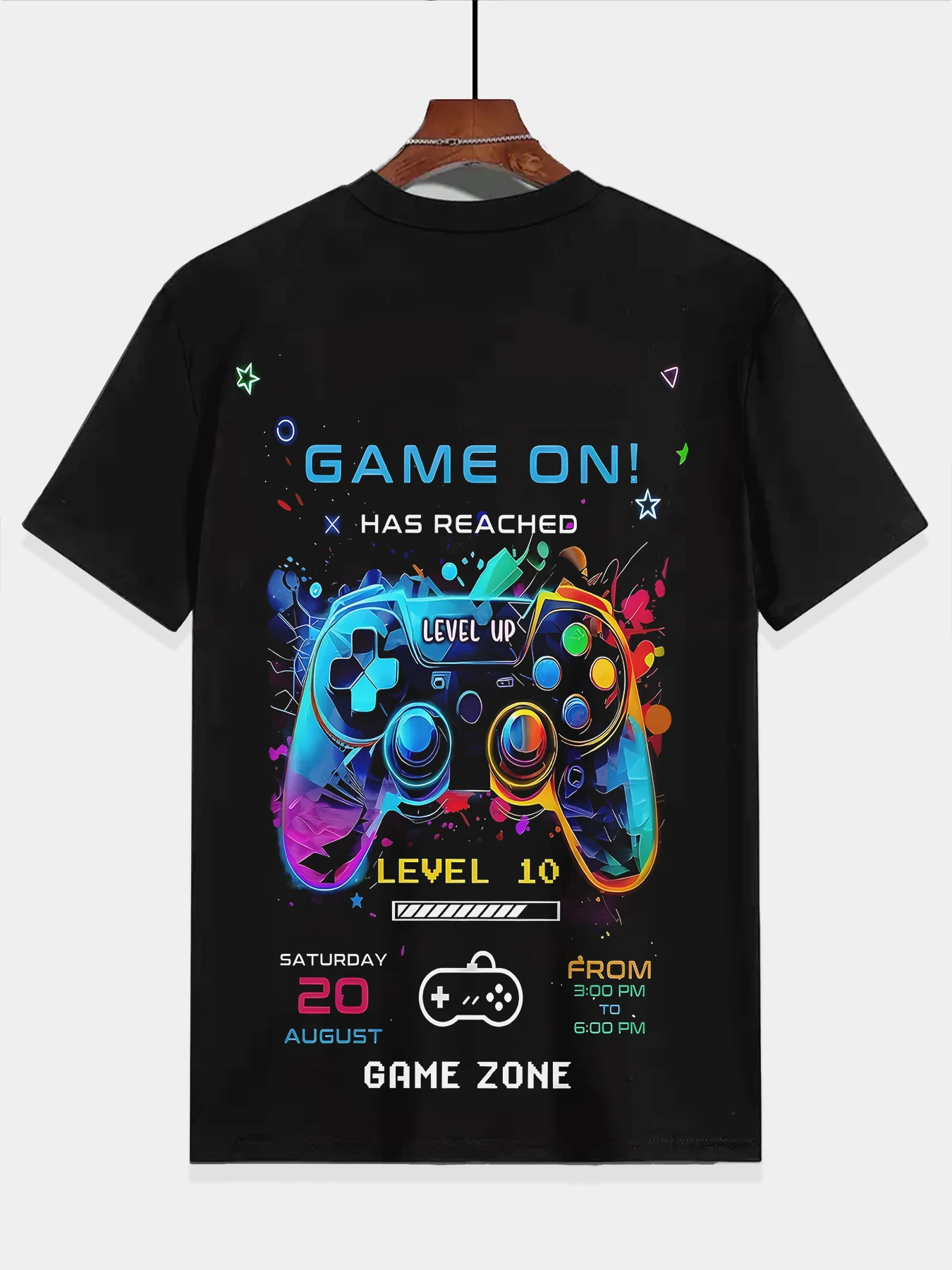 Fashionable summer children's short sleeved summer cool controller game console children's gift comfortable children's clothing 3