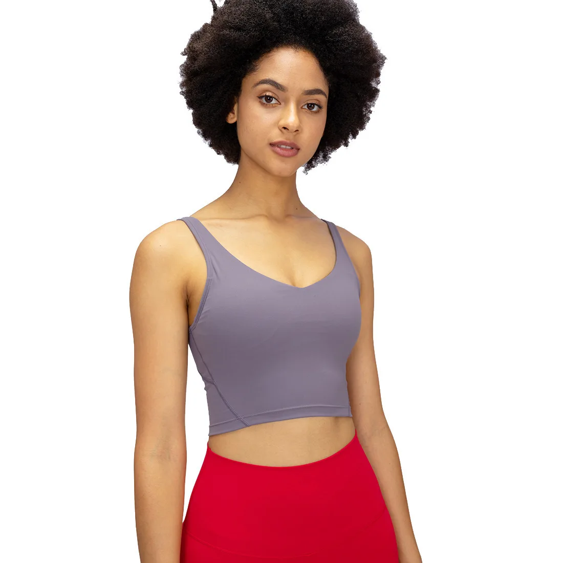 Women High Impact Fitness Yoga Bra Solid Color Shockproof Sports Underwear Breathable Gym Bra Running Top With Cesht Pads