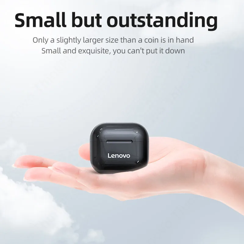 Original Lenovo LP40 TWS Wireless Earphone Bluetooth 5.0 Dual Stereo Noise Reduction Bass Touch Control Long Standby 300mAH