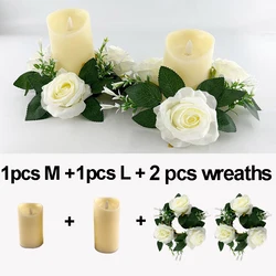 Flameless LED Pillar Candle - Warm Glow Decorative Candles for Events and Home Decor (Ivory)