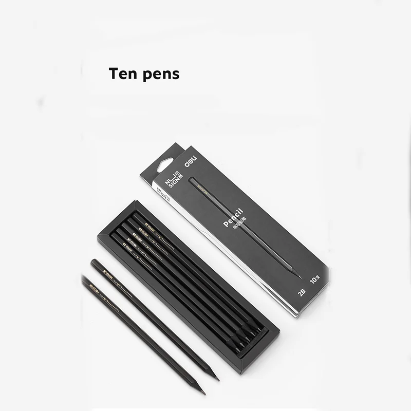 10Pcs DELI NS722 2B HB Pencils School Student Supplies