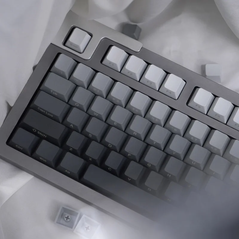 125 keys Gray Gradient side Engraved keycaps PBT DYE-Sublimation
